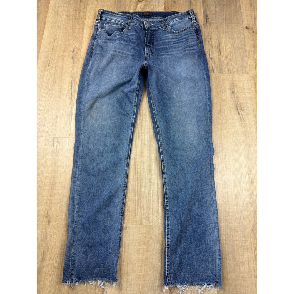Silver Jeans Co Avery Straight Leg Jeans Womens 16 Medium Wash Raw Hem W94415